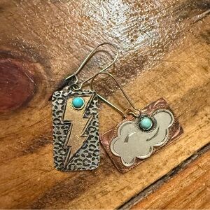 Thunder and lightning handmade earrings